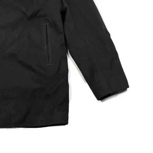 Vintage Naval Clothing Jacket Mens 40 Black Navy Blue Peacoat Wool